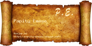 Papity Emese névjegykártya